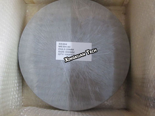 330mm Dia 40meshx0.25mm SS304 Replacement Screen In Plastic Extruders